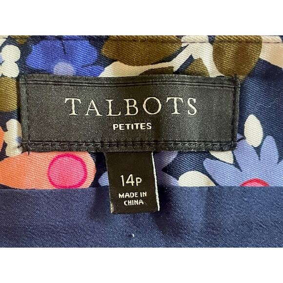 Talbots Size 14P‎ Floral Spring Summer Skirt Cotton - Picture 3 of 5